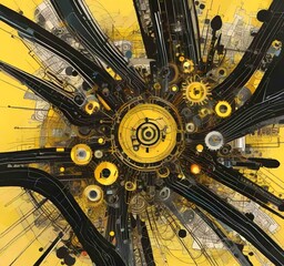 Wall Mural - illustration of abstract technology background.