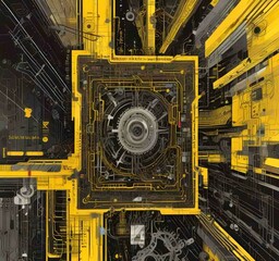 Wall Mural - illustration of abstract technology background.