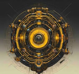 Wall Mural - illustration of abstract technology background.