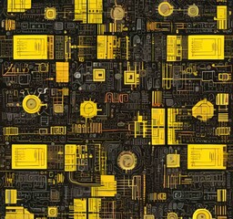 Wall Mural - illustration of abstract technology background.
