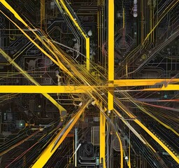 Wall Mural - illustration of abstract technology background.
