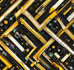 Wall Mural - illustration of abstract technology background.