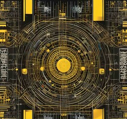 Wall Mural - illustration of abstract technology background.