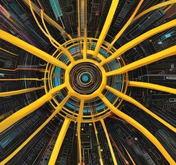 Wall Mural - illustration of abstract technology background.