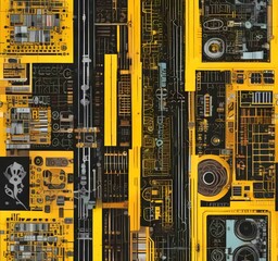 Wall Mural - illustration of abstract technology background.