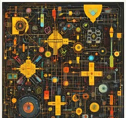 Wall Mural - illustration of abstract technology background.
