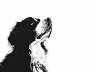 Wall Mural - Dog Minimalist: Bernese Mountain Dog Portrait in Minimalist Style