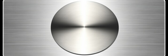 Abstract Metallic Orb: Silver Circle on Brushed Metal Background