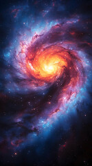 Wall Mural - Colorful Spiral Galaxy In Space