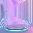 © Avve Diana  - A minimalist modern pedestal with an abstract neon purple wave