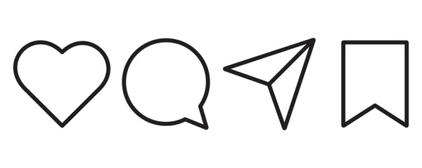 set of generic social media user interface icons.