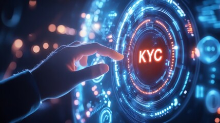 Poster - A futuristic interface showcases a hand reaching for a glowing 