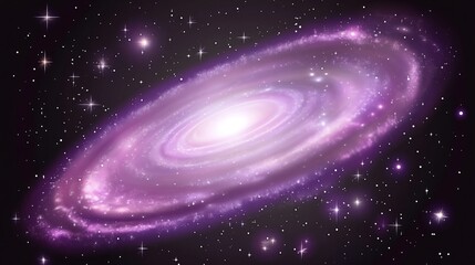 Wall Mural - cosmic backdrop with vivid pink purple nebula stars and glowing light beams creating a striking effe