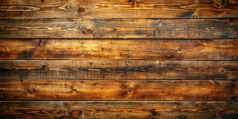 Poster - Textured Brown Wooden Planks with Knots and Grain Patterns
