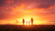 © Fareedoh - A family silhouette against a stunning sunset, symbolizing love and togetherness.