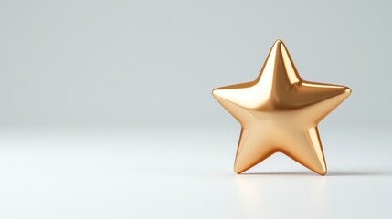 Wall Mural - Shiny golden star on a minimalist background