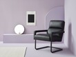© MDABU - Modern Black Leather Armchair in a Minimalist Room