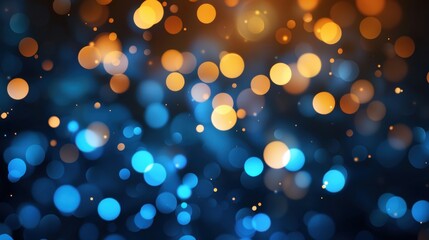 Wall Mural - Abstract bokeh lights in blue and orange hues