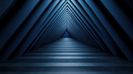 Wall Mural - linear patterns on a blue background, minimalist design banner template with white space for text. i