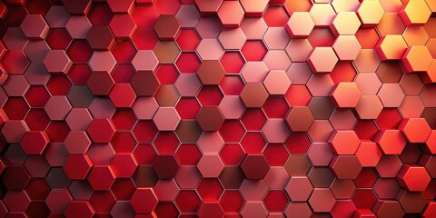 Leinwandbilder - Abstract Red Hexagon Pattern Background Geometric Design Texture