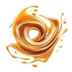 Wall Mural - Liquid caramel swirl isolated on white background, vector illustration style design