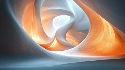 Sticker - Abstract swirling canyon, glowing light, futuristic design, website background