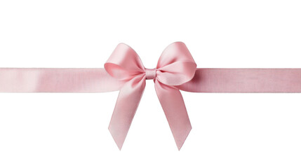 Wall Mural - Pink ribbon with bow on transparent background