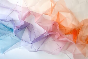 Wall Mural - abstract flow of colorful fabric with geometric mesh design and soft color palette for creative proj