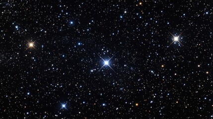 Wall Mural - Bright stars cosmic night sky, distant galaxies background, astronomy educational poster