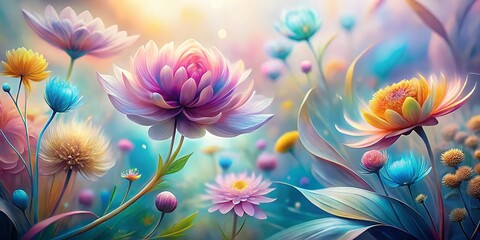 Wall Mural - Organic Floral Shapes: Long Exposure Nature Background