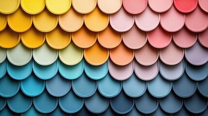 Wall Mural - Colorful circular scales, gradient color palette, abstract pattern