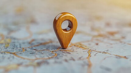 Map pointer pin isolated on white background