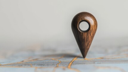 Map pointer pin isolated on white background