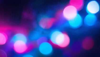 Wall Mural - Blurred neon blue purple pink light. Overlaying highlights. Colorful bokeh. Futuristic LED illumination. Blur of colors on the dark abstract background.