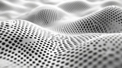 Abstract Metallic Surface with Perforated Design in a Wave Pattern