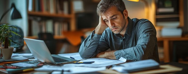 Sad Tired Medical Coding Bill Employee
