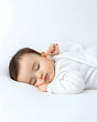 © Lailatul - Baby asleep resting on white fabric, showcasing innocence and peaceful slumber