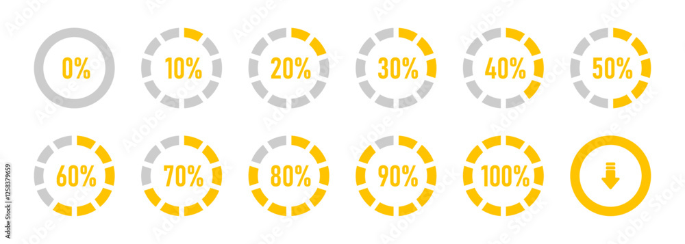 Circle loading or circle progress collection. Set of circle percentage ...