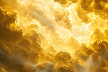Aufkleber - Swirling yellow and gray clouds create an ethereal atmosphere on Venus under glowing sunlight. Generative AI