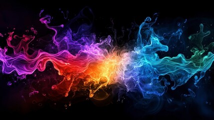 Aufkleber - Vibrant sound waves illustrating abstract motion in a colorful digital artwork environment