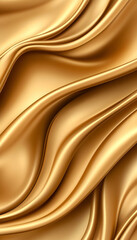 Canvas Print - Flowing golden silky fabric with elegant folds, for background, wallpaper, design, luxury, texture