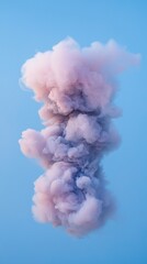 Wall Mural - Abstract Pink and Purple Smoke Cloud Against a Blue Sky