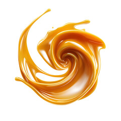 Wall Mural - Liquid caramel swirl isolated on white background, vector illustration style design