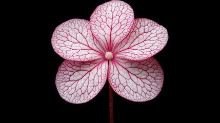 Wall Mural - Stunning Close-up of a White Flower with Intricate Pink Veins