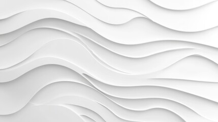 Wall Mural - Elegant fluidic lines in white layered dimensional surface design