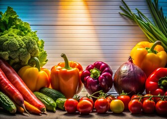 Wall Mural - Silhouette College Ruled Paper Vegetables: Back to School Education Stock Photo