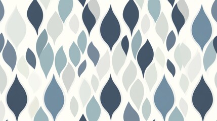 Wall Mural - Abstract Seamless Pattern with Organic Shapes in Shades of Blue White and Gray on Light Background