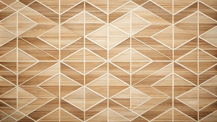 Aufkleber - Abstract Geometric Wooden Paneling Design with Interlocking Triangles and Subtle Light and Shadow Effects