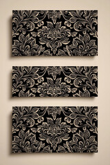 Elegant floral banners with intricate sketch like designs