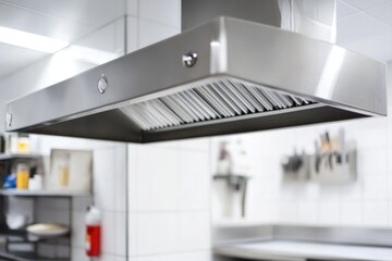 Wall Mural - A modern kitchen with a stove and range hood